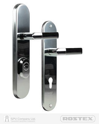 Фурнітура захисна ROSTEX UNIVERSAL_PLUS R mov-mov DIN PLATE 85мм Хром_полірований 38-55мм 3клас CR  RST-4019320173 фото