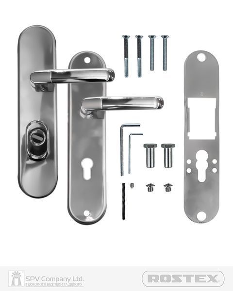 Фурнітура захисна ROSTEX UNIVERSAL_PLUS R mov-mov DIN PLATE 85мм Хром_полірований 38-55мм 3клас CR  RST-4019320173 фото