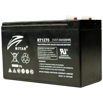 Свинцево-кислотна акумуляторна батарея Ritar RT1270 7А&bull;г 12В 99-00012173 фото